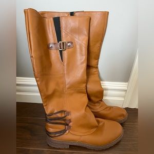 Women’s Brown Zipper High Boots Size 40